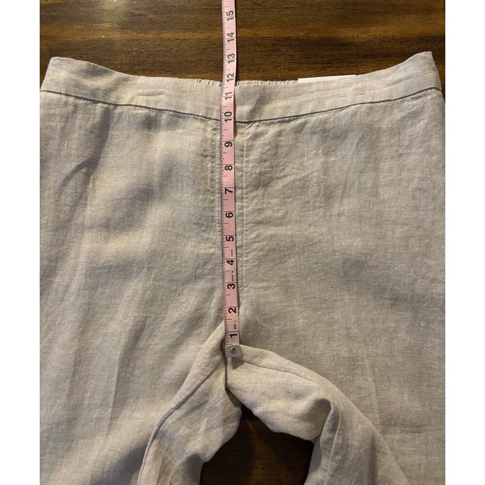 Chico’s 2 or US 12 Pants 100% Linen Straight Leg Pull On Crop 24" Inseam - Picture 8 of 10